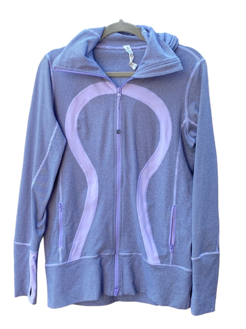 Lululemon Stride Jacket *Brushed
Lilac Heathered Coal Wee Stripe / Lilac Sz 12